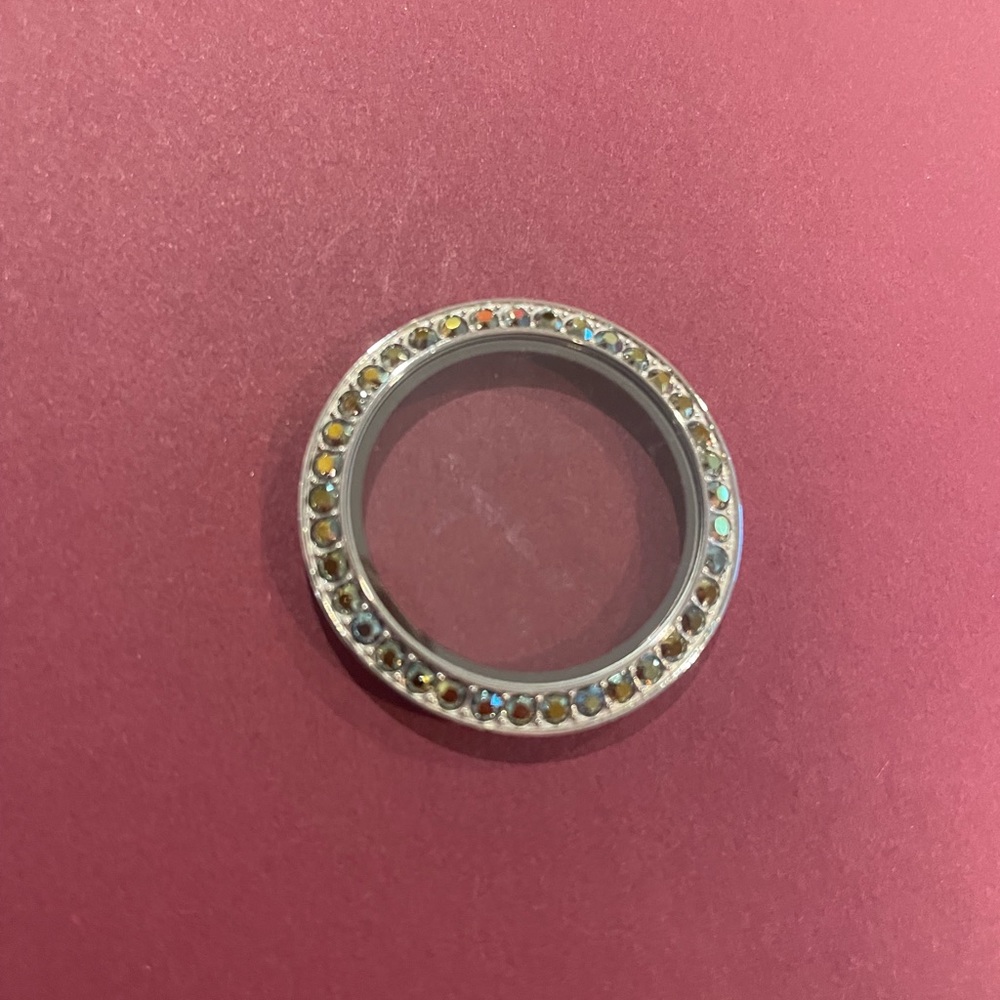 Origami Owl large, locket face/olive